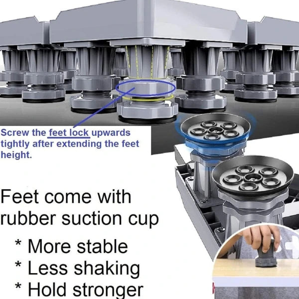 Universal Movable Fridge & Washing Machine Stand (Adjustable Size)