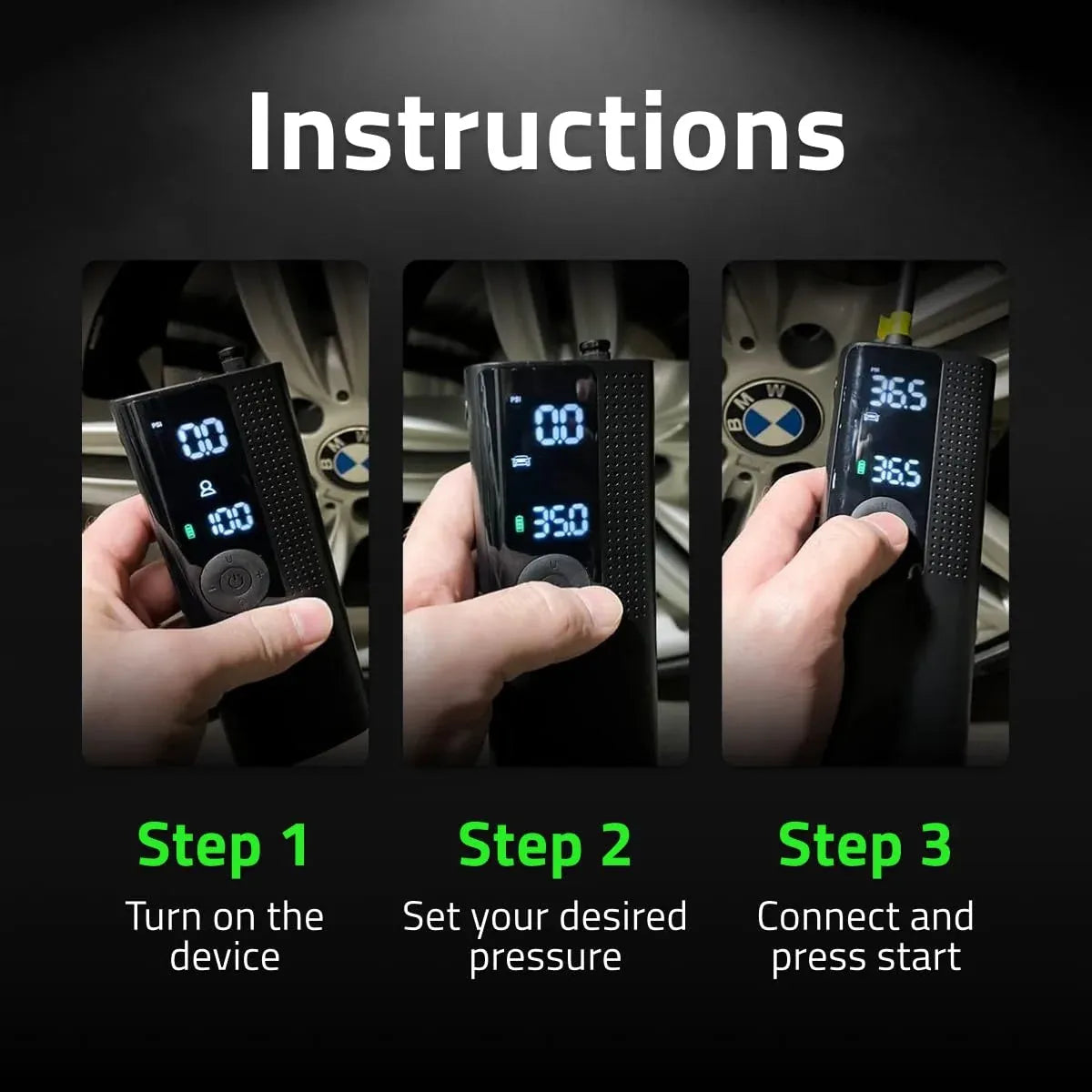 Lenovo - Portable Car Air Compressor