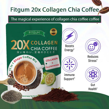 Fitgum Collagen Chia Coffee