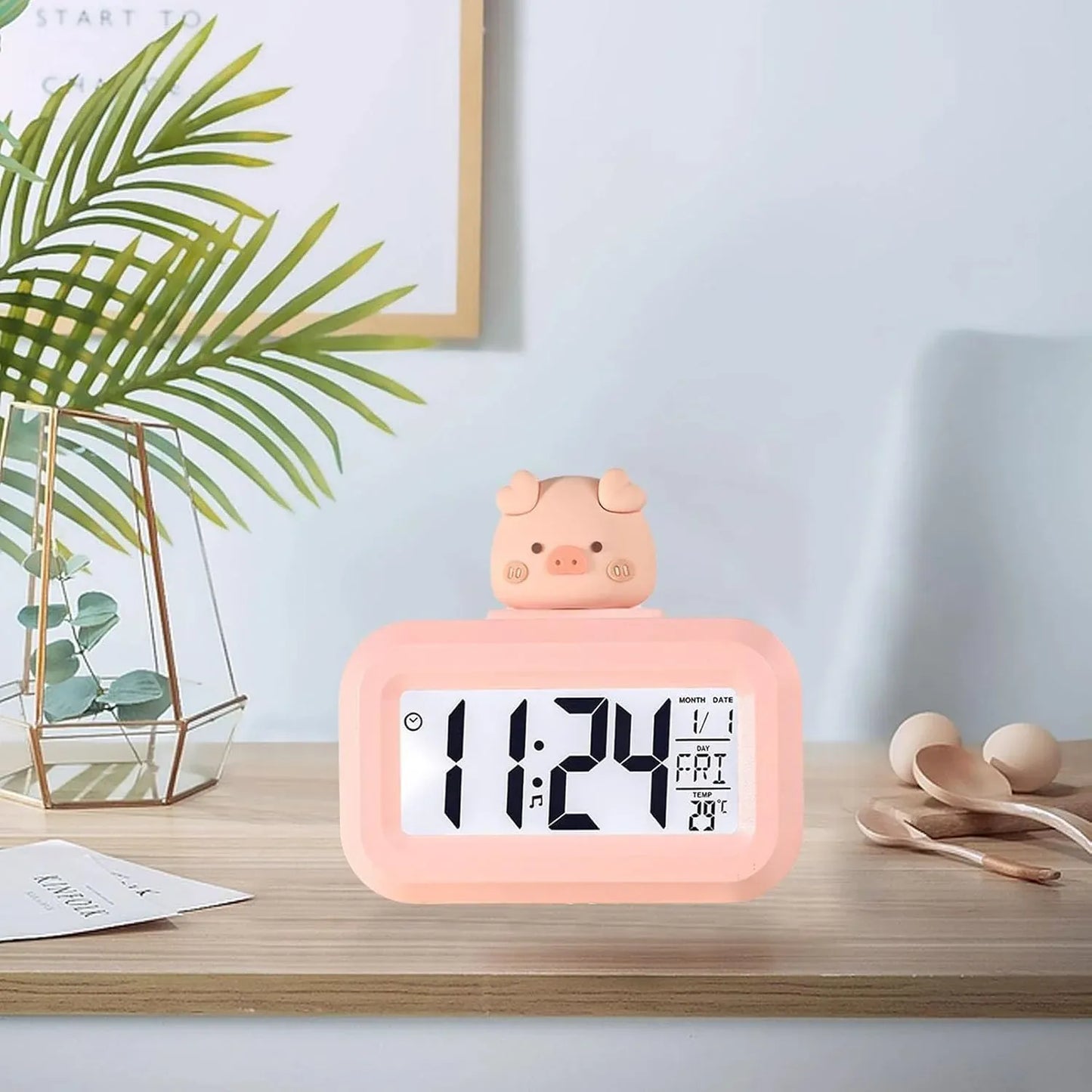 Cute Piggy Digital Clock