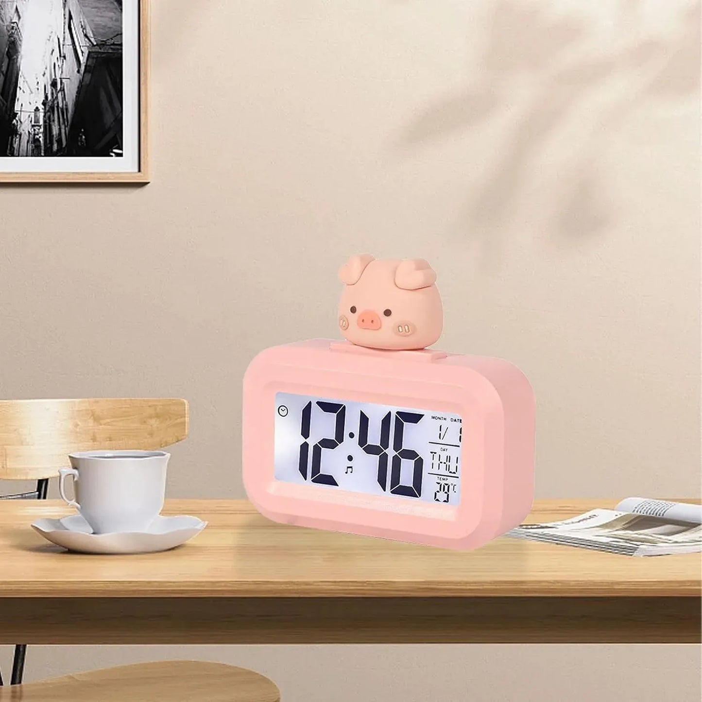 Cute Piggy Digital Clock