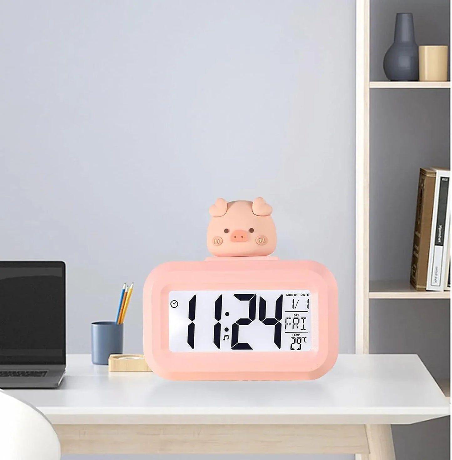 Cute Piggy Digital Clock