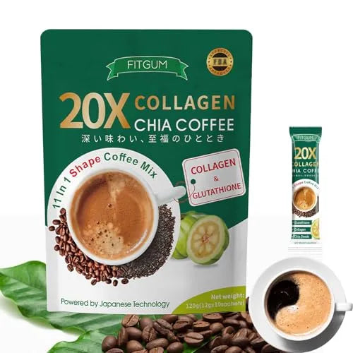 Fitgum Collagen Chia Coffee